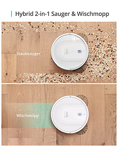 eufy Saugroboter mit Wischfunktion, RoboVac G10 Hybrid, Smart Dynamic Navigation, 2-in-1 Sauger & Wischmopp Roboterstaubsauger, 2000Pa Saugkraft, Selbstaufladend, ideal für Hartböden (Weiß) - 5
