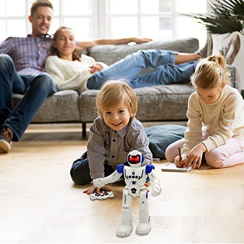 Vindany Intelligente RC Roboter Spielzeug Weihnachts-Geburtstagsgeschenk Fernbedienung Geste Steuerung Roboter Kit Programmierung, Singen und Tanzen wiederaufladbare Roboter für Kinder (Blau) - 6