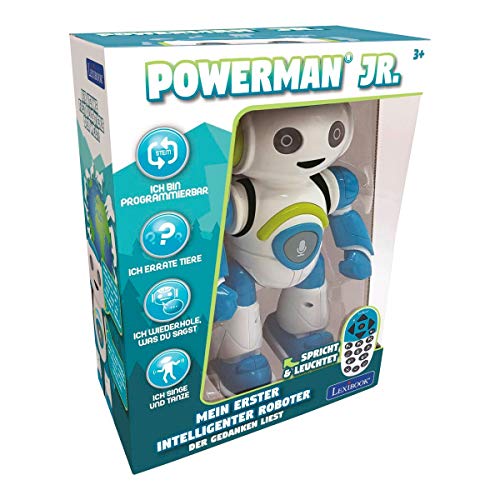 Powerman Jr. Intelligenter Roboter für Kinder der Gedanken liest - Spielzeug für Kinder-Tanzt Musiziert Tier-Quiz STEM Programmierbar Fernbedienung Roboter - Grün/blau-ROB20DE - 5