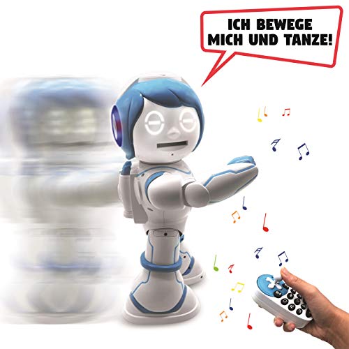 Lexibook ROB90DE Powerman Kid-Pädagogischer und zweisprachiger deutsch/englischer Roboter-Gehend Sprechend Tanzend Singendes Spielzeug-STEM Programmierbares Erzählen Erstellen von Geschichten - 4