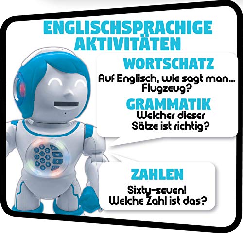 Lexibook ROB90DE Powerman Kid-Pädagogischer und zweisprachiger deutsch/englischer Roboter-Gehend Sprechend Tanzend Singendes Spielzeug-STEM Programmierbares Erzählen Erstellen von Geschichten - 6