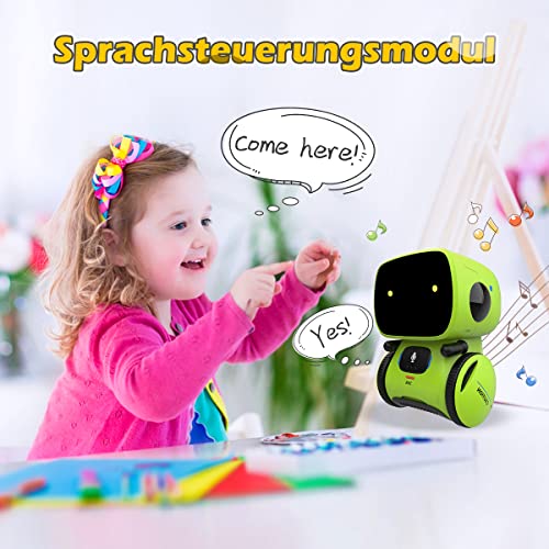 REMOKING Intelligent Roboter Kinder Spielzeug, Interaktives Roboter Lernspielzeug, Geschenke für Jungen Mädchen, Touch-Steuerung, Sprachsteuerung, Sprachaufnahme, Nachsprechen, Tanzen, Musik (Grün) - 3