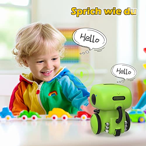 REMOKING Intelligent Roboter Kinder Spielzeug, Interaktives Roboter Lernspielzeug, Geschenke für Jungen Mädchen, Touch-Steuerung, Sprachsteuerung, Sprachaufnahme, Nachsprechen, Tanzen, Musik (Grün) - 4