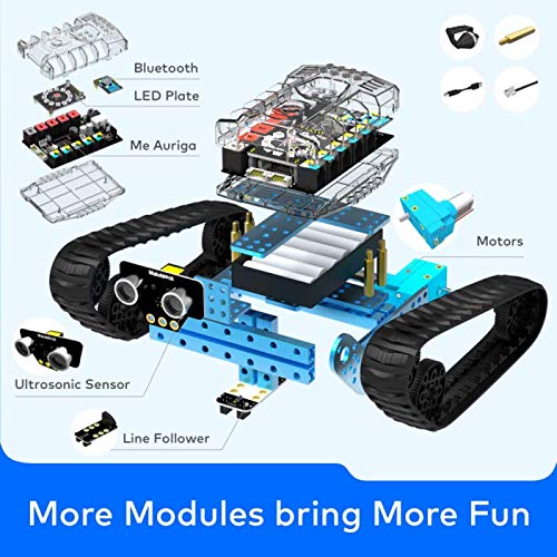 Makeblock mBot Ranger Roboter, 3-in-1-Programmierbarer Robot Bausatz, Codiertes Spielzeug, 3 Formen mit Me Auriga, Bluetooth Version, Programmierbare Roboter Spielzeug, Geschenk für Kinder - 3